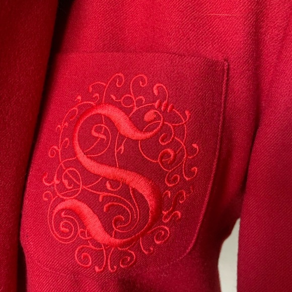 100% wool Vibrant Red Women's Blazer- Size 6 - Picture 11 of 15